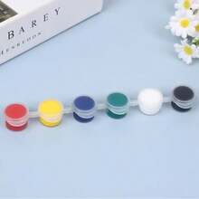 12色颜料+2支画笔，一套颜料，3/6/8色涂鸦绘画石膏娃娃绘画用品，创意艺术工艺派对礼物 - 彩色 - 查看 7