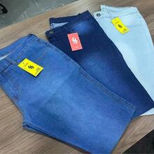 Kit 3 Jeans PLUS SIZE Medium Dark Light Men's Laicra Slim Basic Casual Premium Direct From The Factory With Elastane - 淺色水洗藍 - 查看 4