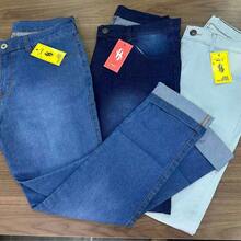 Kit 3 Jeans PLUS SIZE Medium Dark Light Men's Laicra Slim Basic Casual Premium Direct From The Factory With Elastane - 淺色水洗藍 - 查看 3