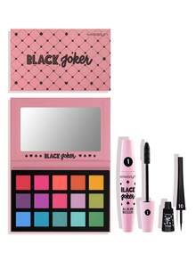 MISSLYN-3PCS Black Joker Eye Makeup Set, Black Joker All In One Mascara, Multi-Effect In One, One Multi-Effect, Curling, Thickening, Lengthening, No Caking, Anti-Smudge,Dip Eyeliner 1Pc Eyeliner Pencil, Liquid Eyeliner, Long Lasting Eyeliner, Creamy Eyeliner Gel, Waterproof And Sweat-Proof Eyeliner Gel, Black Joker Eyeshadow Palette, 15-Clolor Shimmer Matte Eyeshadow Palette, Warm Brown, Smoky Eyes, Colorful, Long Lasting, Ultra Pigmented, Blendable, Y2K Makeup, Party, Beach, Travel, Holiday, - #1+#10+#3 - 查看 9