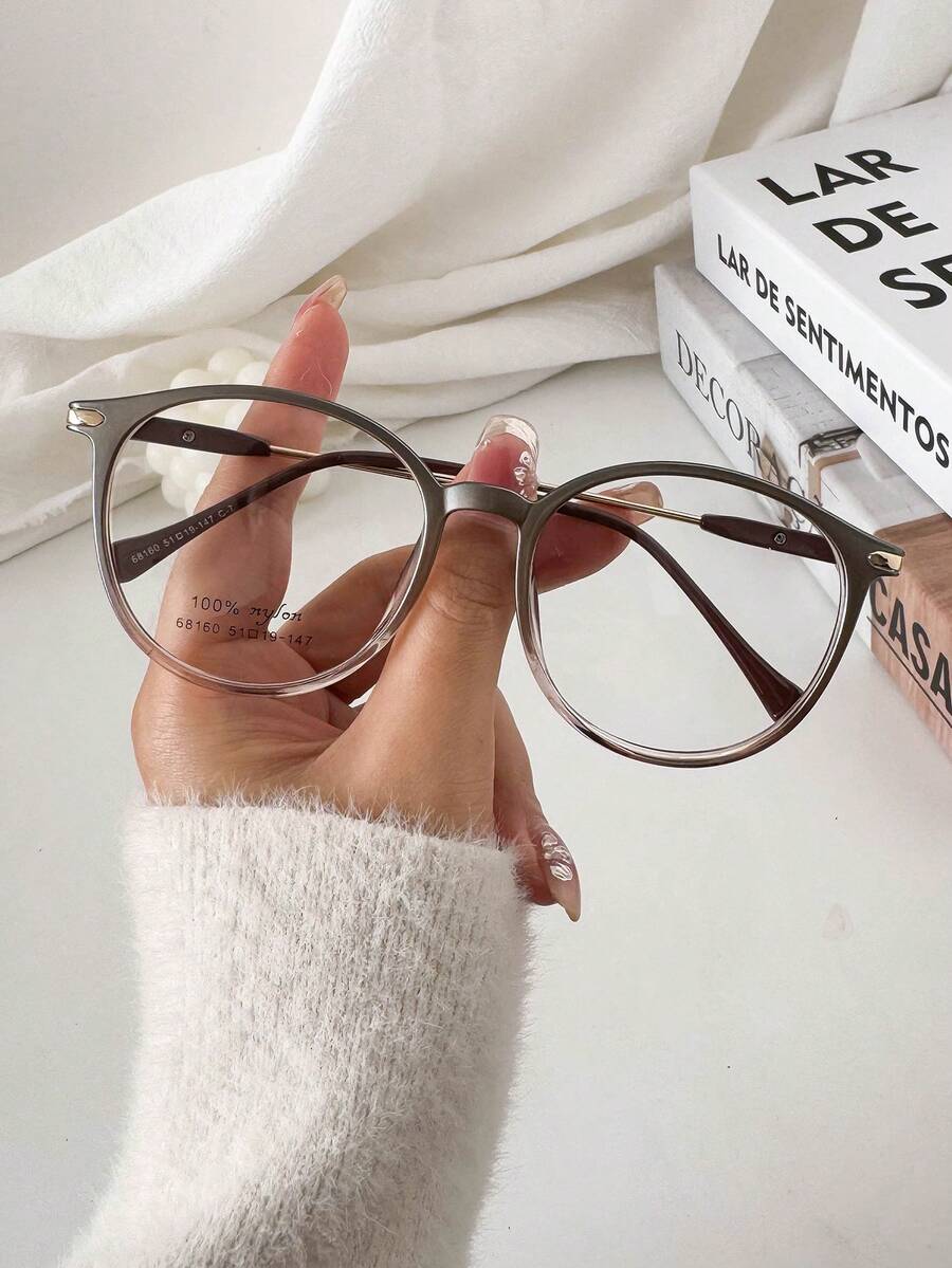 MELINDA MODA Round Women's Prescription Glasses Frame - Màu xám đen - Xem 1