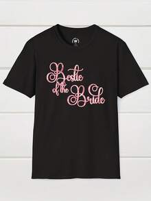 Bestie Of The Bride T-Shirt Pink Bridal Party Tee - Style 7 - View 1
