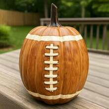 Football Pumpkin Ceramic Decor, Halloween Pumpkin Ceramic Figurine, Fall Pumpkin Football Ornament, Halloween Decorations Indoor Outdoor ()(2) - Tipo 2 - Ver 6