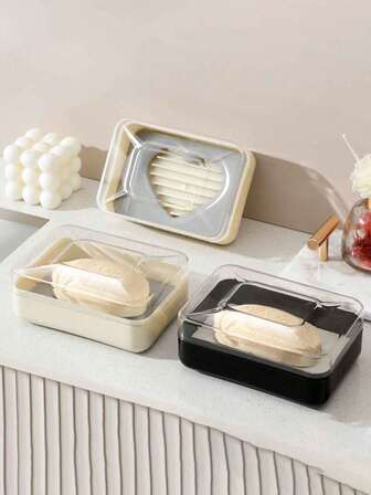 1 件豪华双层皂盒，适用于浴室、梳妆台、宿舍，方便旅行排水皂盒