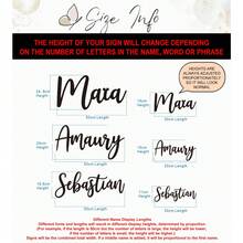 Letrero de madera con nombre para guardería, boda, despedida de soltera, nombre de bebé personalizado, regalo para el hogar, telón de fondo con nombre, fiesta de madera - Beis - Ver 4