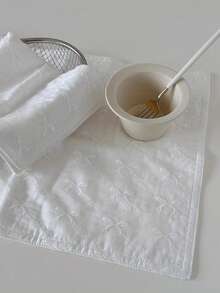 1 pezzo/6 pezzi Tovaglietta stile coreano Ins con ricamo a fiocco bianco, telo di sfondo per fotografia