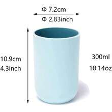 Unbreakable Reusable Drinking Cups Set Of 2 Colors, Plastic Toothbrush Cup Tumblers 300 Ml/10.5 Oz, Dishwasher  (Light Blue & Navy Blue) - Xanh nhạt và xanh navy - Xem 3