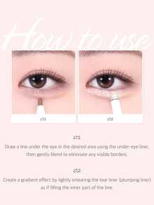 the SAEM 1pc Eye Primer Pencil 01 Plump White, Dual-Ended Eyeshadow Stick - Waterproof & Sweatproof, Long-Lasting Eye Makeup, Built-In Highlighter For Under Eyes/Crow's Feet, 0.7g/0.03oz - 01 Plumping WhiteIn - View 6