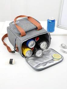 Large Capacity Portable Insulated Lunch Bag, Portable Waterproof And Leak Proof Lunch Box Shoulder Strap, Portable Refrigerated Bag, Thick Aluminum Foil Insulated Reusable Lunch Bag, Suitable For Schools, Offices, Camping, Picnics, Employees And Canteens, Classroom Storage Bags, Kitchen Accessories Lunch Bags Cooler Bag Lunchbox For Women For Men Travel Essentials