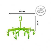 Tendedero plegable con 18 pinzas, de material plástico, diseño desmontable de múltiples cabezales, portátil para viajes. adecuado para uso doméstico, tendedero especializado para secar calcetines/artículos pequeños - Rosa - Ver 3