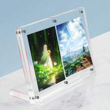 1pc Acrylic Magnetic Card Display Stand With Base - Rectangular Transparent Holder For Baseball, MTG, TCG Cards - Clear - View 9