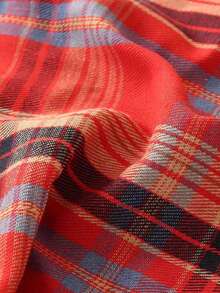 1 pezzo Tenda natalizia vintage a quadri rossi, decorativa ma non trasparente, con design a passante superiore, adatta per camera da letto, cucina, balcone, soggiorno, per creare un'atmosfera festiva