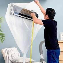 Cubierta de limpieza impermeable de CA para lavado de polvo, bolsa de babero montada en la pared, campana de lavado con tubo de agua, sistema de aire acondicionado dividido (1-1.5 HP) - Oro rosa - Ver 1