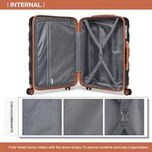 Cabin Luggage Carry On Suitcase 13 20 24 28 Inch ABS Hardshell TSA Lock Spinner Wheels Lightweight 2 3 4 Piece Set Hand Check In Travel Unisex - Black/Brown - View 5