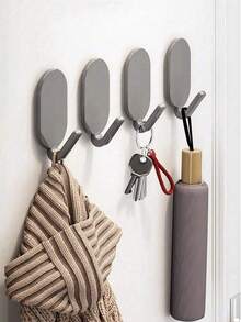 5 Packs Strong Adhesive Hooks, No Drill Wall Hangers For Kitchen & Bathroom, Holds Towels, Coats, Keys, Bags - Multicolor - View 4