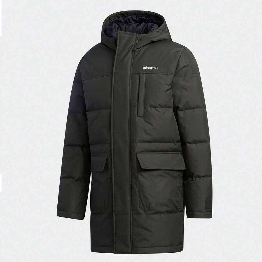 Adidas M WINT DWN PRKA Men's Hooded Warm Winter Down Jacket, Sports Down Jacket GJ8779 - Brown - View 1