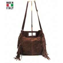 The Tassel Clutch Can Be Worn Cross-Body-MADE IN ITALY  TOSCANA - D48C Chocolate - View 1