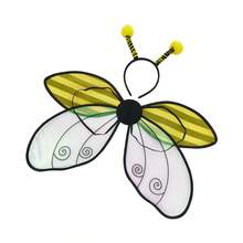 Disfraces de Halloween para mujeres y niñas, lindas alas de abeja/mariquita con diadema, regalos de fiesta - Amarillo - Ver 2