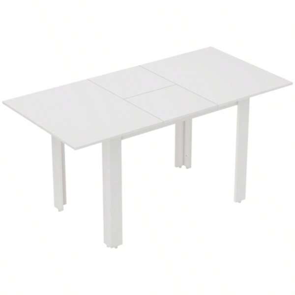 Mesa de comedor extensible Homcom 120 - 160 x 70 cm mesa de cocina regulable 4 - 6 personas MDF blanco brillo