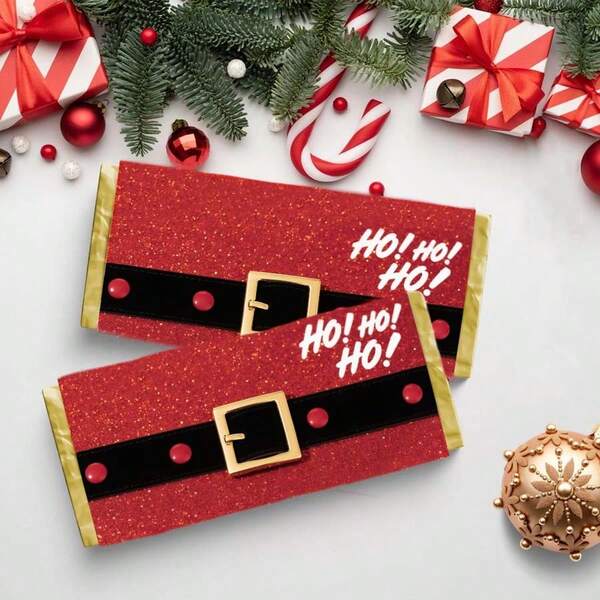 15pcs Christmas Chocolate Bar Decor, Mini Stickers For Party Favors, Christmas Gifts And Wrapping Paper