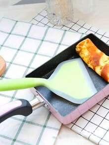 1pc Heat Resistant Silicone Cooking Spatula - Nonstick, Heat Resistant, Suitable For Cooking, Mixing And Grilling - Great For Pancakes, Steaks And Barbecue, Kitchen Baking Tool, Kitchen Gadget, Kitchen Accessory - Multicolor - View 3