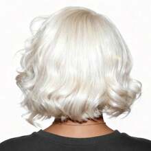 Platinum Blonde 250 Density 13x4 HD Transparent Deep Wave Bob Wig Short Human Hair Wigs Glueless Swiss Lace Front Wig Remy Curly Lace Frontal Wig Pre Plucked With Baby Hair White Colored Lace Frontal Wig For Women Girls - 米色 - 查看 4