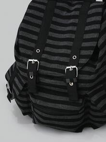 DareSee 1个极简大容量多口袋条纹背包，学生背包，返校必备，大学书包，大学必备圣诞礼物