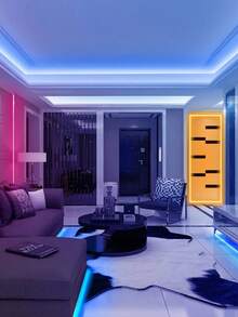 RGB LED灯带，5V USB供电，带44键遥控器 - 可调节颜色氛围照明，适用于卧室、电视背光、游戏室、万圣节/圣诞节装饰 - [长度可选：3英尺至49.2英尺] - 彩色 - 查看 6