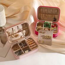 1pc New Jewelry Storage Box, Multifunctional Jewelry Organizer Box, Jewelry Arrangement And Storage, Mini Jewelry Box, Jewelry Box, Cabinet Storage Box, Necklace Earrings Bracelet Ring French Exquisite Jewelry Box, High-End Precision Multi-Layer Lockable Large Capacity Anti-Oxidation Bracelet Earring Necklace Jewelry Storage Case Tray Jewelry Storage Box - Multicolor - View 10