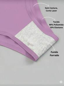 Kit 5 Seamless Tanga Panties High Waist Laser Cut Super Comfortable Does Not Mark Clothes - Assorted Colors - Nhiều màu - Xem 5
