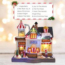 Village Houses - Houses Village - Lighted Musical Railway Station Moving Train Town Sets With Revolving Acrylic Trees Animated Figurines Indoor Decor Or