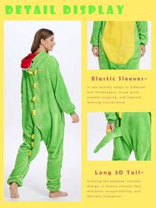 Unisex Adult One-Piece Pajamas, Halloween Animal Cosplay Costume - màu xanh lá - Xem 4