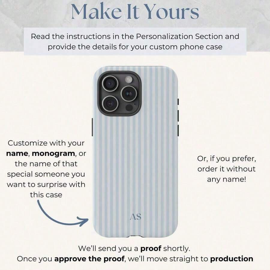 Personalized Blue Phone Case Custom Monogram Phone Case Aesthetic Striped Phone Case Summer Coastal Phone Case Preppy Phonecase Blue Beachy.Holiday Phone Accessories. Pink Christmas Bear Phone Case Anime Mobile Phone Case Phone Cases Cover De Family Cute Phone Cases Cover 17 Pro Max An Excellent Gift For Friends 14 Cases S25 Ultra 16 Case Phone Cases 14 Fundas Case For 17 Pro Max - 混合顏色 1 - 查看 1