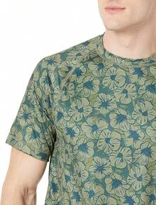 Essentials Men's UPF 50 Quick Dry Short Sleeve Swim Shirt - Green - View 4