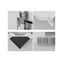 Heavy Duty Appliance Riser Stand Set Of 2, Stackable Refrigerator Base With Stainless Steel Frame, Space Saving Solution For Compact Laundry Room Organization - Black and White - View 8