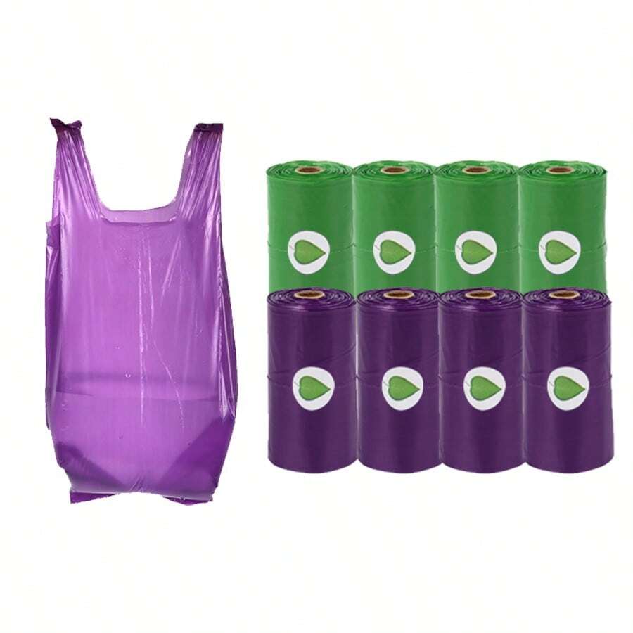 8 cuộn/120 túi, 24 cuộn/360 túi túi đựng phân chó - Túi đựng phân chống rò rỉ và siêu dày có quai buộc, 15 túi trên một cuộn, túi đựng chất thải chắc chắn.