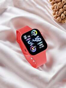 6/1pc Fashionable & Cute Teenage Digital LED Screen Watch & Jewelry Set, Necklace, Bracelet, Earrings, Ring, Gift For Friends, Suitable For Gatherings, Festivals, Parties, Valentine's Day, Christmas, Thanksgiving, Gift For Mom