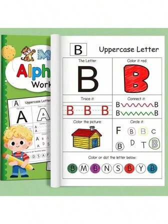 26 Uppercase And Lowercase Letters Highlighted In Red, Learning To Write Letters: Fun Alphabet Workbook - Pre School Handwriting Exercises, Letter Formation, And Pronunciation Activities, Suitable For Home And School Supplies, Christmas, New Year Gifts