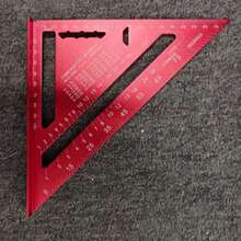 Transportador de precisión de aluminio, escuadra triangular roja de carpintero con borde dentado, ideal para trabajos de carpintería, bricolaje, decoración del hogar y proyectos de diseño, juego de accesorios de herramientas, cantidad claramente marcada, diseño compacto, construcción robusta, accesorios de herramientas resistentes a los arañazos. Adecuado para entusiastas del bricolaje, medición industrial profesional, calibración de equipos de gimnasio, medición de muebles de cocina del hogar y como regalo para caballeros. - Multicolor - Ver 8