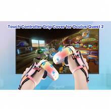 Accesorios de VR para Oculus Quest 2, set de silicona para Meta Quest 2, incluye agarre de controlador, cubierta de cuero, cubierta de carcasa de VR, cubierta facial, cubierta de lente y 10 piezas de cubierta desechable para los ojos (Macaron) (no incluye auricular y controlador de VR), regalo para Halloween, Acción de Gracias, Navidad