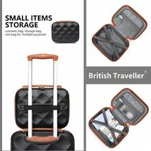 Cabin Luggage Carry On Suitcase 13 20 24 28 Inch ABS Hardshell TSA Lock Spinner Wheels Lightweight 2 3 4 Piece Set Hand Check In Travel Unisex - Black/Brown - View 8