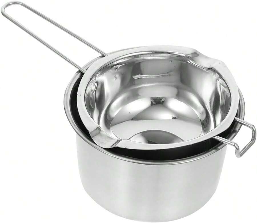 Cabilock Olla Para Ba?o María De Acero Inoxidable 600Ml Caldereta Para Derretir Chocolate Cera Y Queso Con Mango Ergonómico Ideal Para Hornear Y Preparar Postres - negro - Ver 1