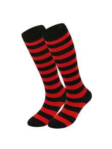 1 Pair Women's Striped Knee-High Socks, Striped Socks For Cosplay, European And American Sports & Casual Style, Calf Socks - Multicolor - View 20