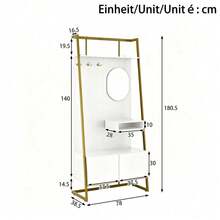 Hall Trees - White + MDF - View 7