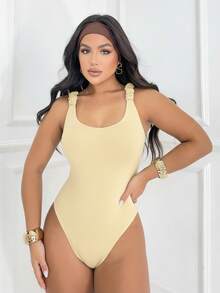 Kit 3 Basic Bodysuits With Thick Straps And Elastic With Discreet Neckline, Shapewear, Versatile Casual Fashion, Casual, Gringa Blogger - 黃色-藍色-粉紅色 - 查看 6