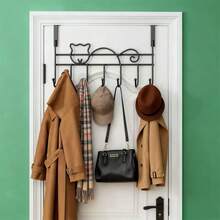 Kit Of 7 Cat Door Hook Holders, Multipurpose Organizer For Bedroom/Bathroom/Kitchen - Space With Style - màu đen - Xem 4