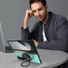 VIETAO 360度旋轉磁吸環支架手機殼，適用於 Galaxy Z Fold 8 Ultra 7 6 5 4，含螢幕保護膜與轉軸保護蓋 - 綠色 - 查看 8