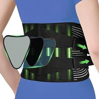 男女通用1件装背部支撑带 - 腰带式，可调节，适合锻炼、日常活动和运动