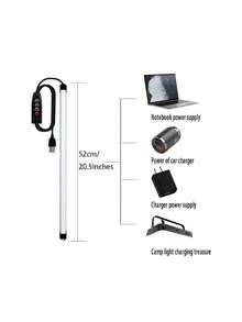LED 橱柜下照明，3 种颜色变化（3200K、4500K、6500K），USB 插入式台下灯，铝制材料持久耐用 - 易于安装，可调光 LED 生长灯，适用于家庭厨房、橱柜、餐具室、工作台 - 黑色 - 查看 5