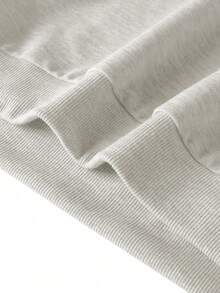 女士休闲宽松圆领卫衣，字母和小狗爪印图案，秋冬季舒适保暖 - 淺灰色 - 查看 6